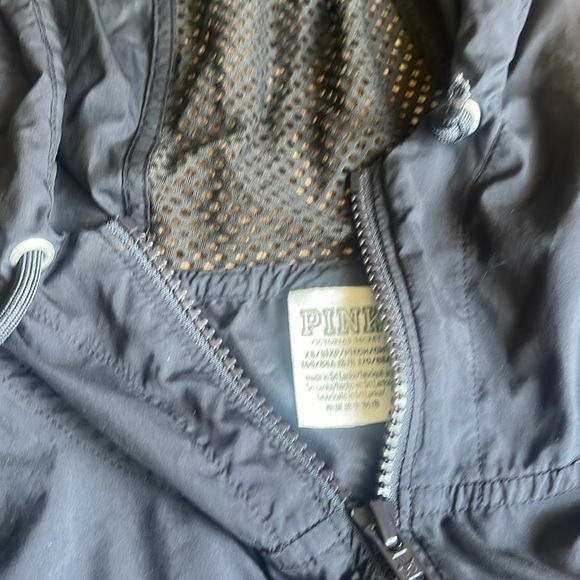 Victoria Secret Pink - Black Mesh Hooded Full Zip Jacket - Picture 5 of 6